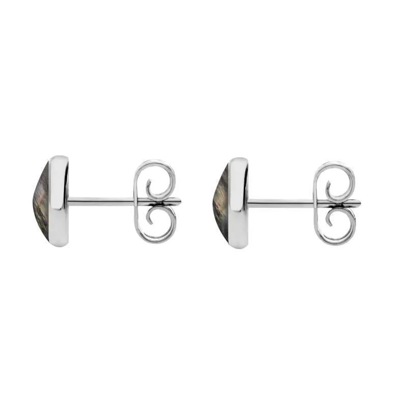 Sterling Silver Dark Mother of Pearl 6mm Classic Medium Round Stud Earrings sold by Jura Watches product image thumbnail 2