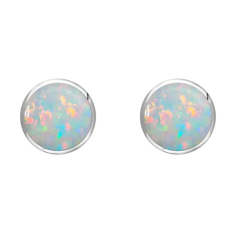 Sterling Silver Opal 6mm Classic Medium Round Stud Earrings sold by Jura Watches