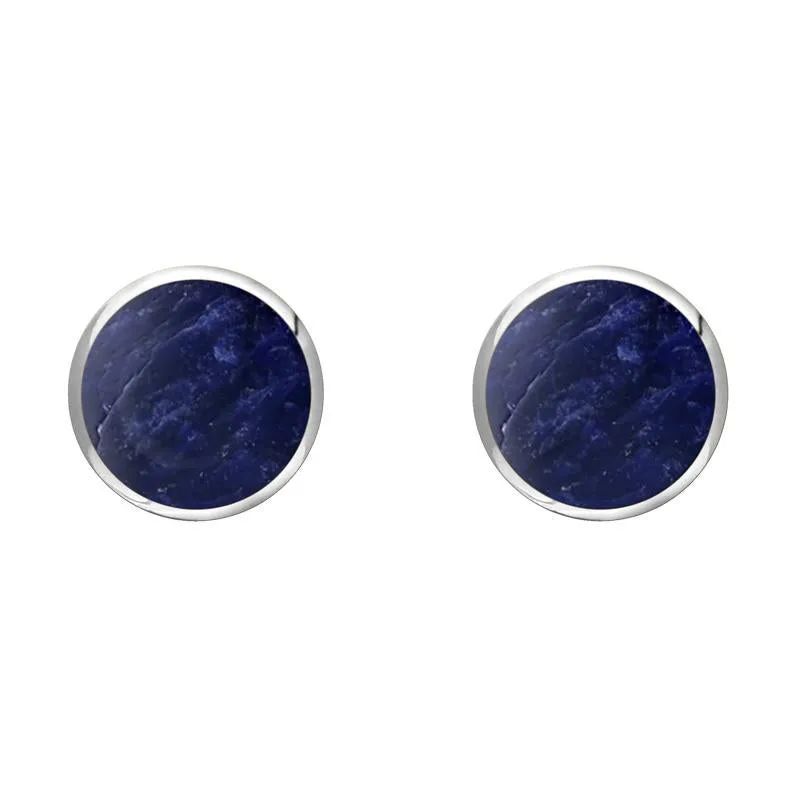 Sterling Silver Sodalite 6mm Classic Medium Round Stud Earrings sold by Jura Watches