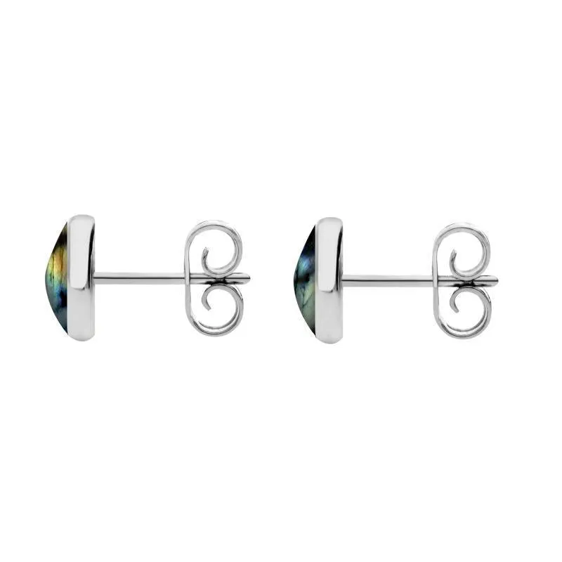Sterling Silver Spectrolite 6mm Classic Medium Round Stud Earrings sold by Jura Watches product image thumbnail 2