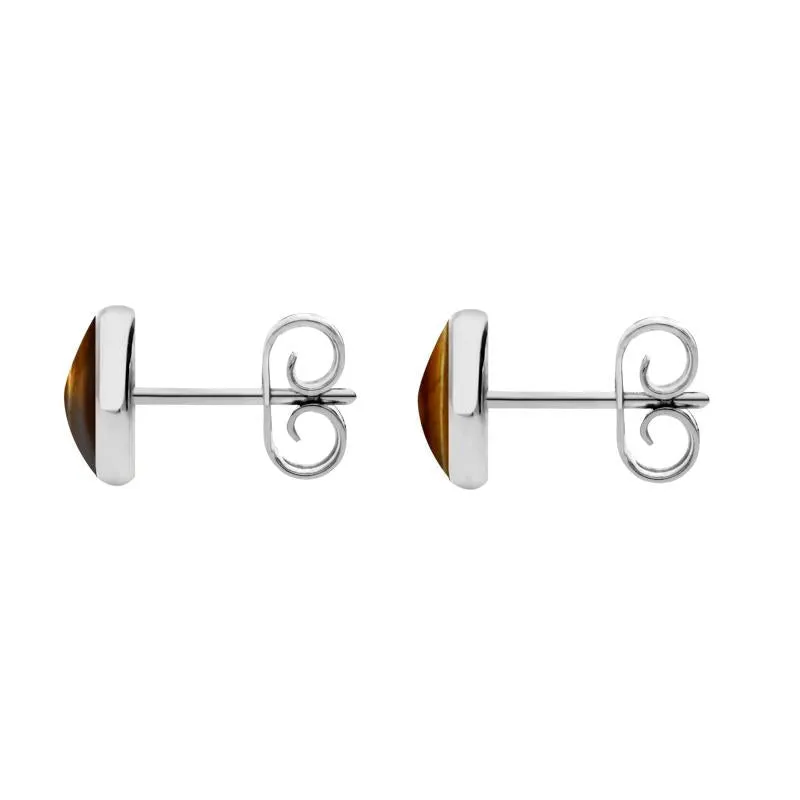 Sterling Silver Tigers Eye 6mm Classic Medium Round Stud Earrings sold by Jura Watches product image thumbnail 2
