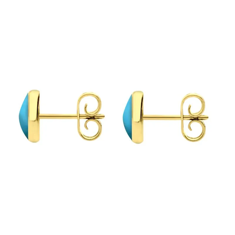 9ct Yellow Gold Turquoise 6mm Classic Medium Round Stud Earrings sold by Jura Watches product image thumbnail 2