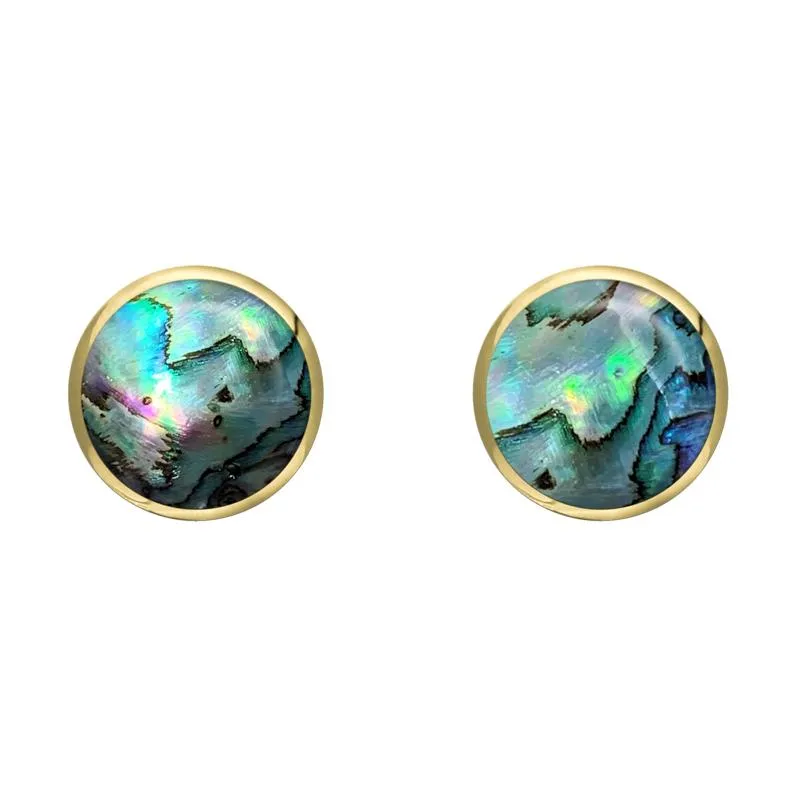 9ct Yellow Gold Abalone 6mm Classic Medium Round Stud Earrings sold by Jura Watches