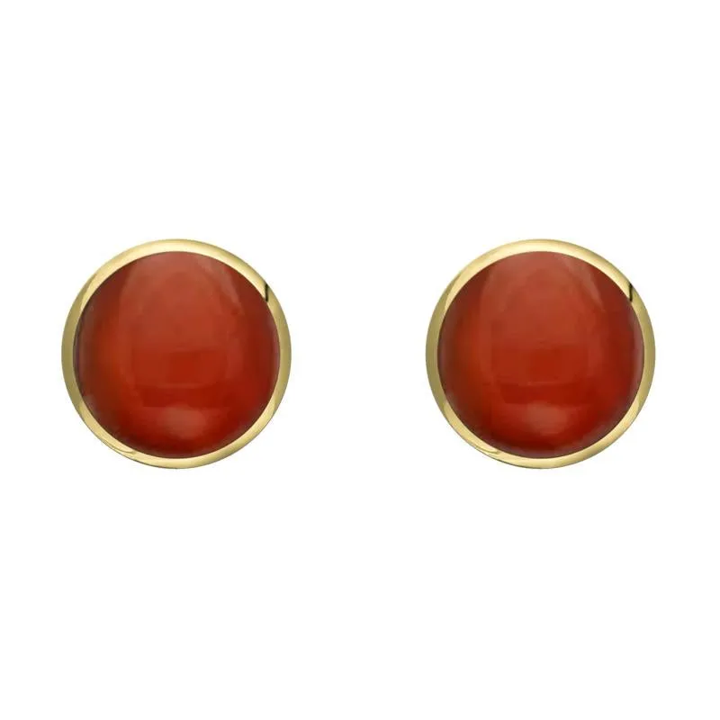 9ct Yellow Gold Carnelian 6mm Classic Medium Round Stud Earrings sold by Jura Watches