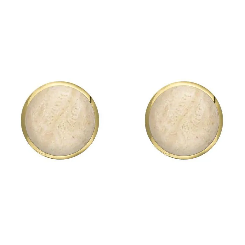 9ct Yellow Gold Coquina 6mm Classic Medium Round Stud Earrings sold by Jura Watches
