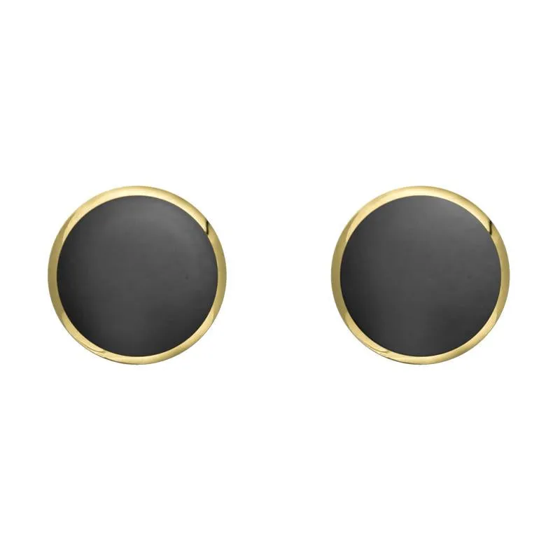 9ct Yellow Gold Hematite 6mm Classic Medium Round Stud Earrings sold by Jura Watches