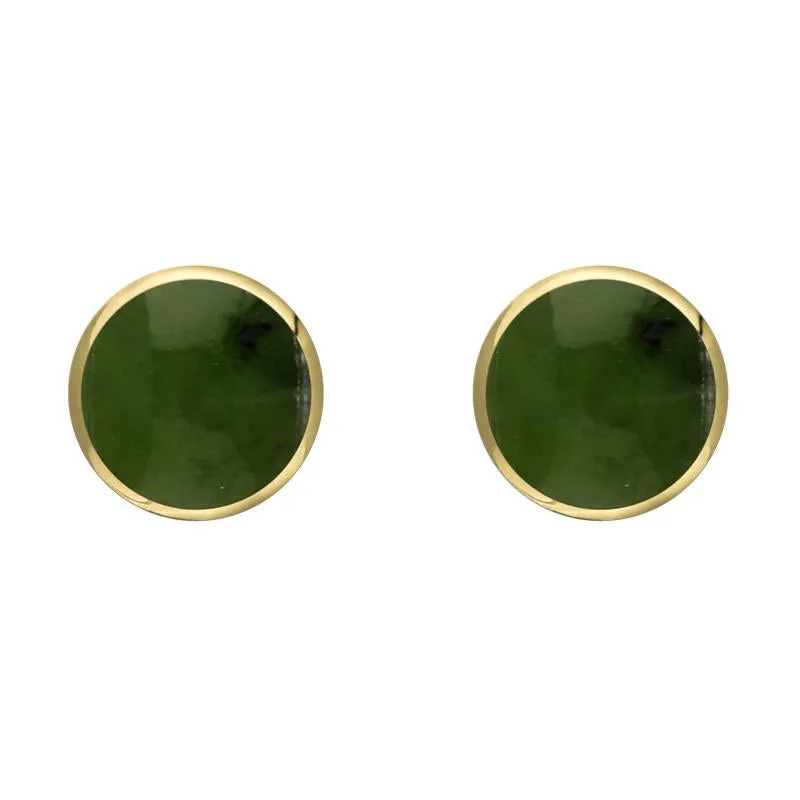 9ct Yellow Gold Jade 6mm Classic Medium Round Stud Earrings sold by Jura Watches