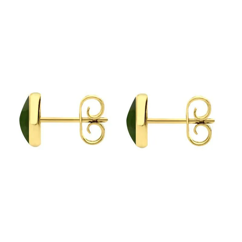 9ct Yellow Gold Jade 6mm Classic Medium Round Stud Earrings sold by Jura Watches product image thumbnail 2