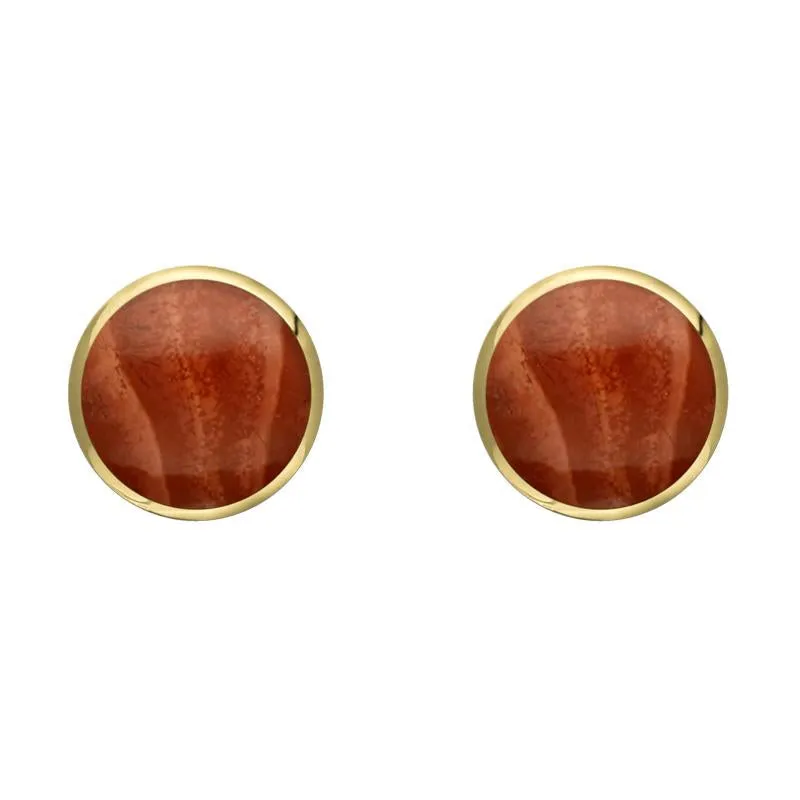 9ct Yellow Gold Jasper 6mm Classic Medium Round Stud Earrings sold by Jura Watches