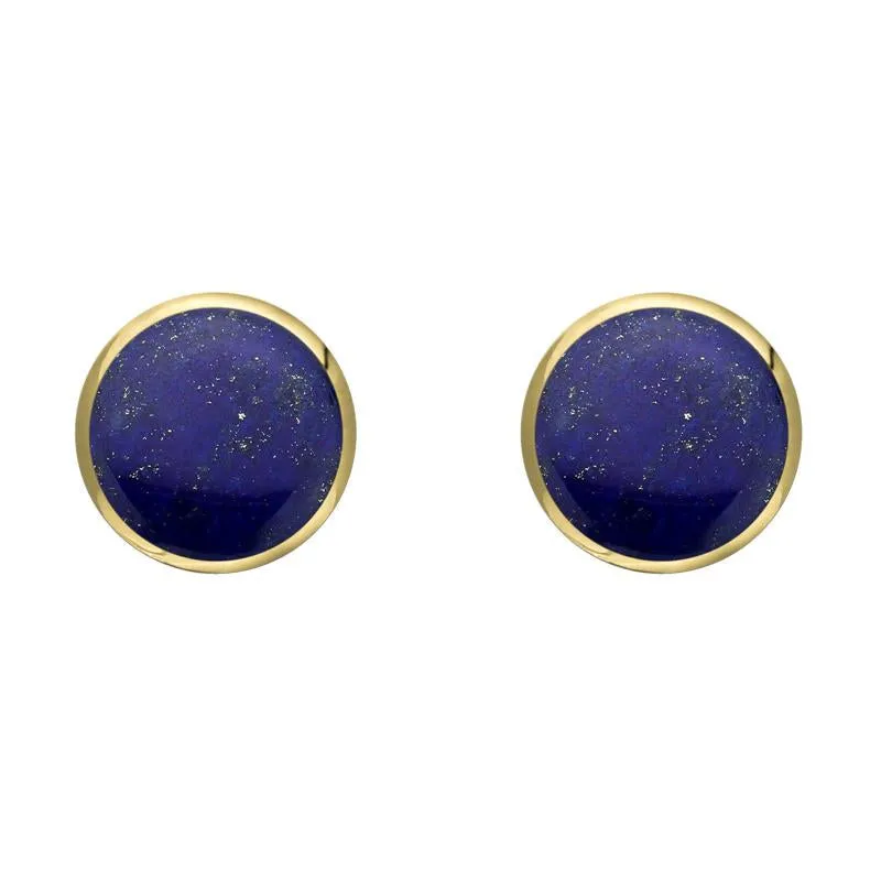 9ct Yellow Gold Lapis Lazuli 6mm Classic Medium Round Stud Earrings sold by Jura Watches