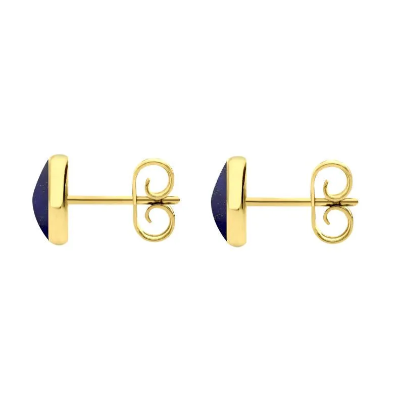 9ct Yellow Gold Lapis Lazuli 6mm Classic Medium Round Stud Earrings sold by Jura Watches product image thumbnail 2