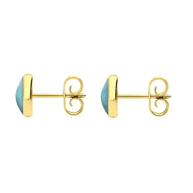 9ct Yellow Gold Larimar 6mm Classic Medium Round Stud Earrings sold by Jura Watches product image thumbnail 2