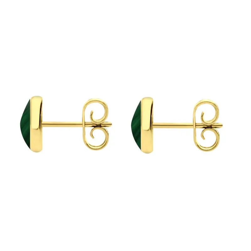 9ct Yellow Gold Malachite 6mm Classic Medium Round Stud Earrings sold by Jura Watches product image thumbnail 2