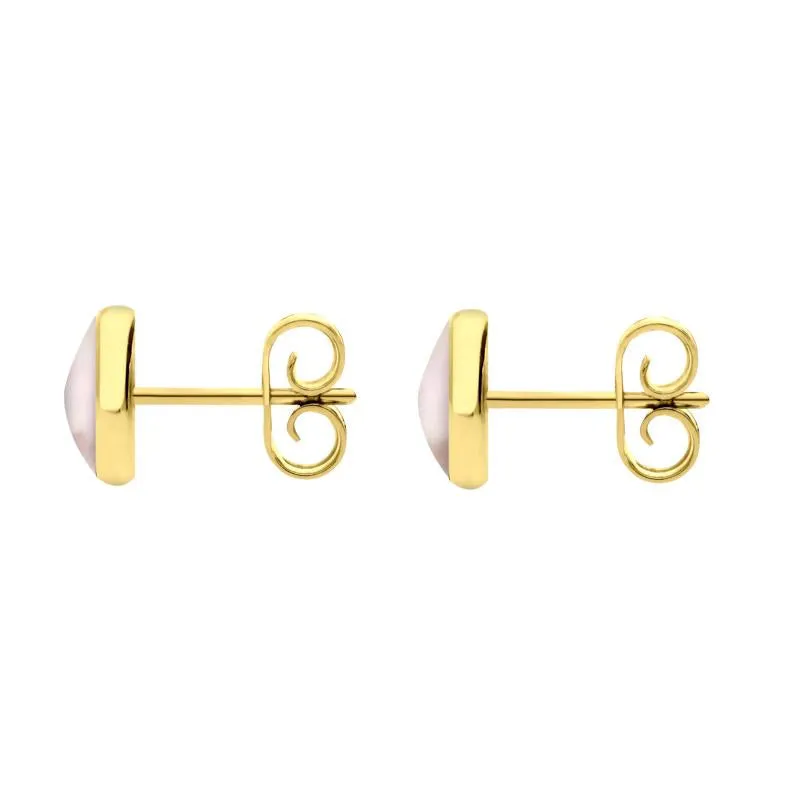 9ct Yellow Gold Pink Mother of Pearl 6mm Classic Medium Round Stud Earrings sold by Jura Watches product image thumbnail 2