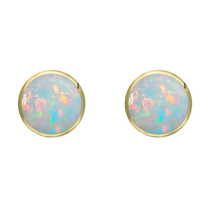 9ct Yellow Gold Opal 6mm Classic Medium Round Stud Earrings sold by Jura Watches