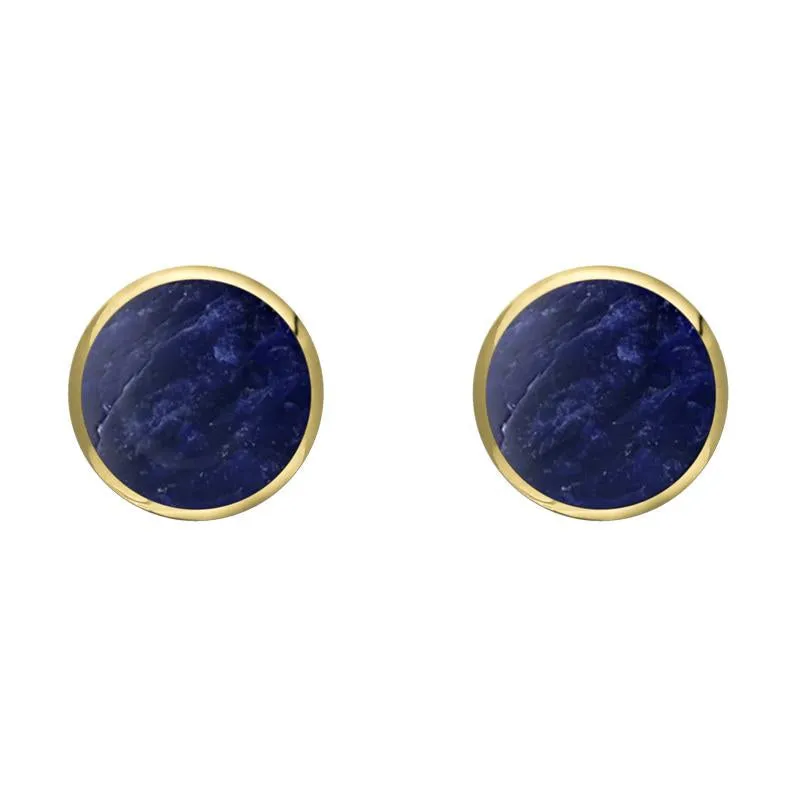 9ct Yellow Gold Sodalite 6mm Classic Medium Round Stud Earrings sold by Jura Watches