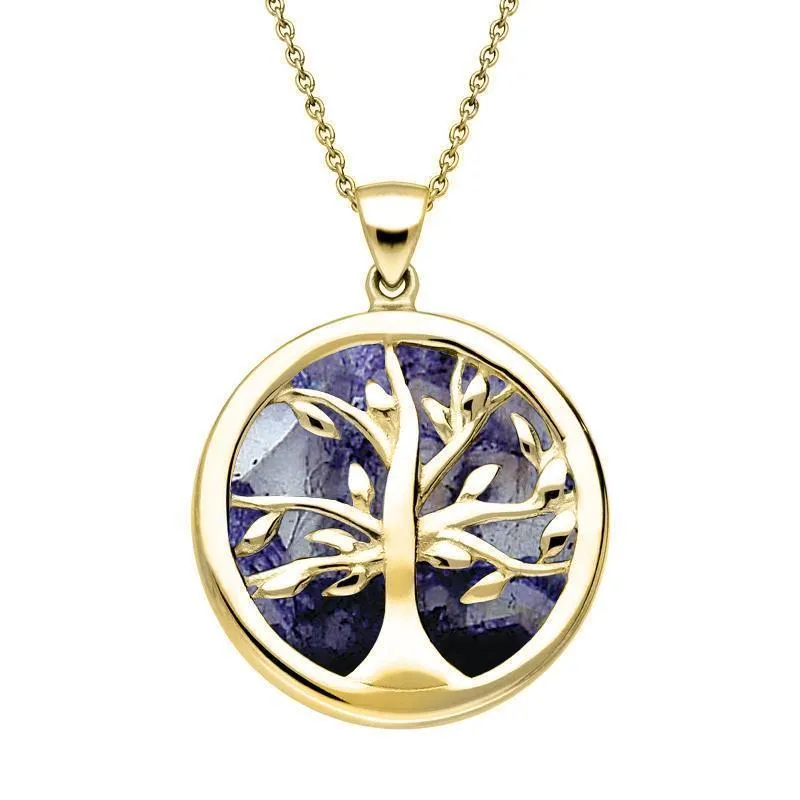 9ct Yellow Gold Blue John Medium Round Tree of Life Two Piece Set sold by Jura Watches product image thumbnail 2