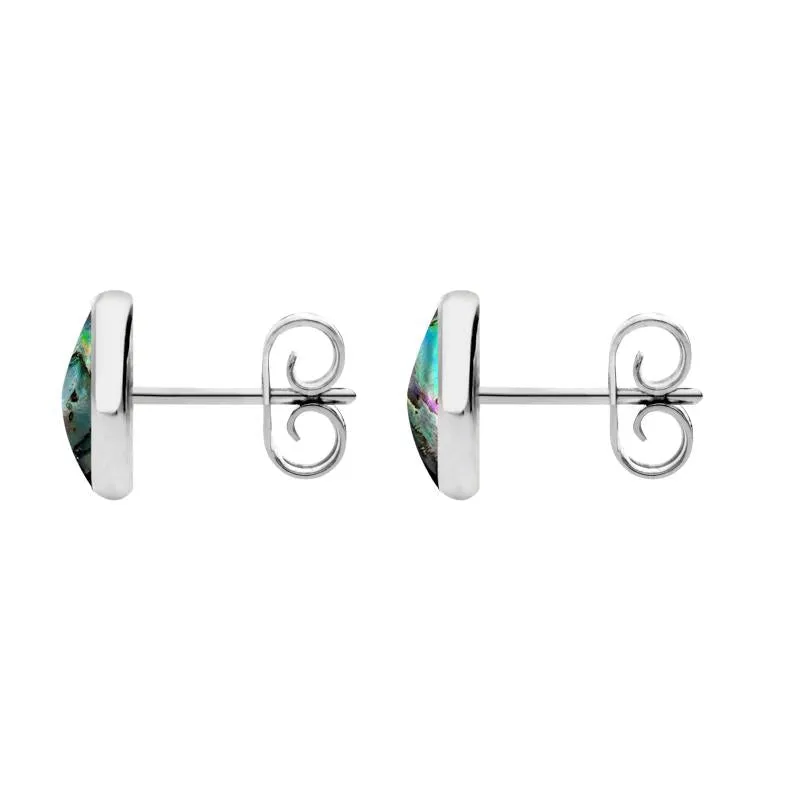 Sterling Silver Abalone 8mm Classic Large Round Stud Earrings sold by Jura Watches product image thumbnail 2