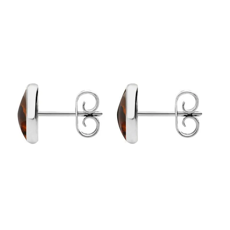 Sterling Silver Amber 8mm Classic Large Round Stud Earrings sold by Jura Watches product image thumbnail 2