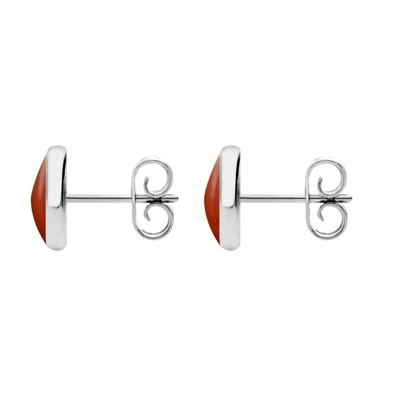 Sterling Silver Carnelian 8mm Classic Large Round Stud Earrings sold by Jura Watches product image thumbnail 2