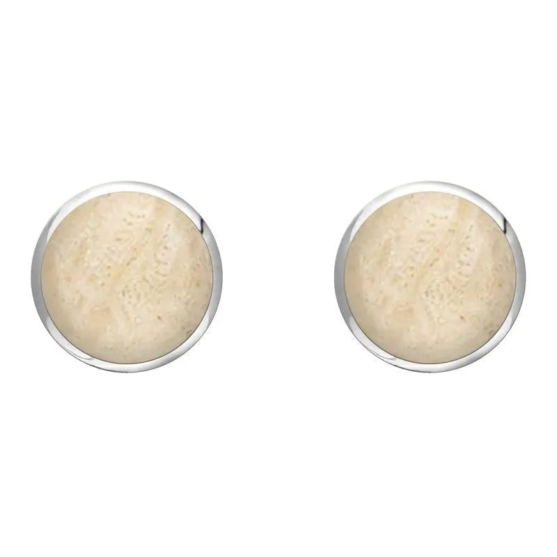 Sterling Silver Coquina 8mm Classic Large Round Stud Earrings sold by Jura Watches