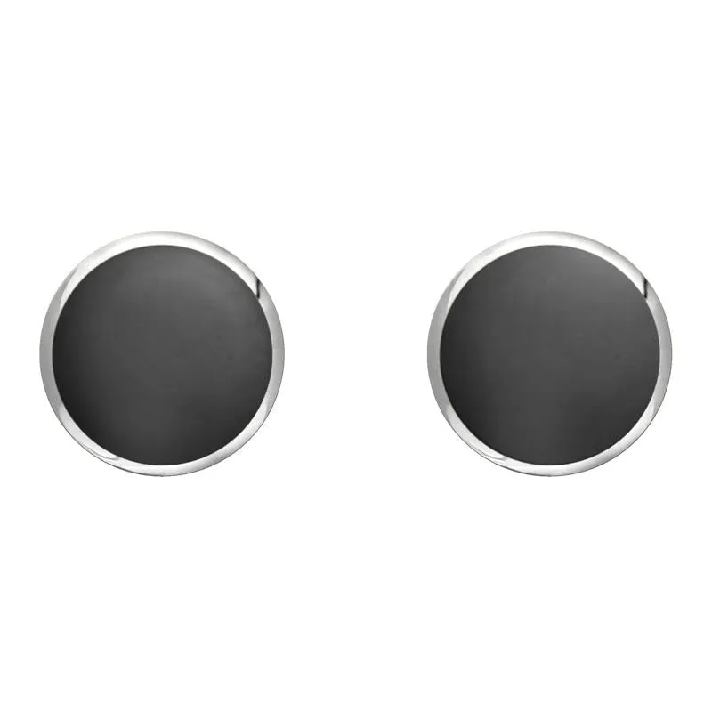 Sterling Silver Hematite 8mm Classic Large Round Stud Earrings sold by Jura Watches