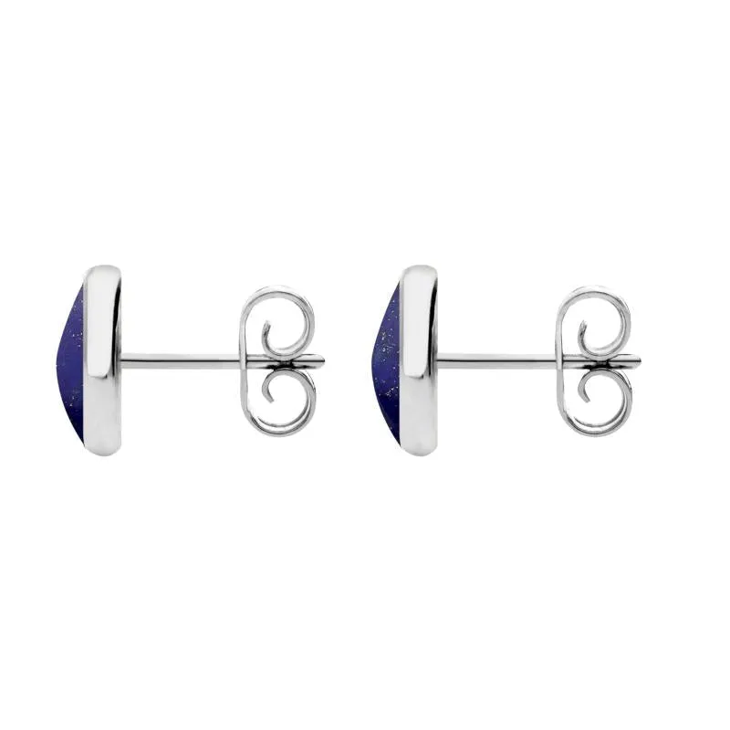 Sterling Silver Lapis Lazuli 8mm Classic Large Round Stud Earrings sold by Jura Watches product image thumbnail 2