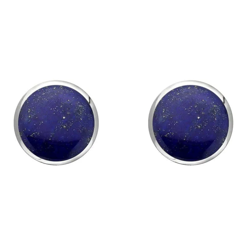 Sterling Silver Lapis Lazuli 8mm Classic Large Round Stud Earrings sold by Jura Watches