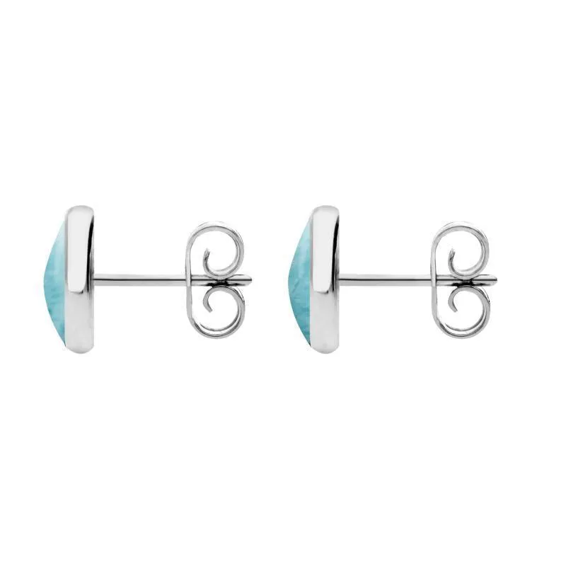 Sterling Silver Larimar 8mm Classic Large Round Stud Earrings sold by Jura Watches product image thumbnail 2