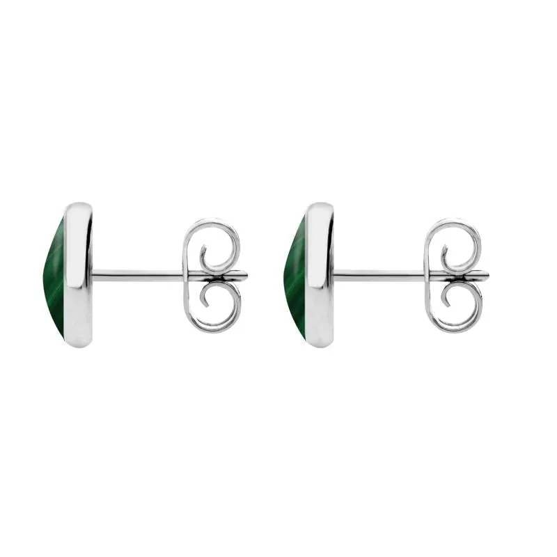 Sterling Silver Malachite 8mm Classic Large Round Stud Earrings sold by Jura Watches product image thumbnail 2