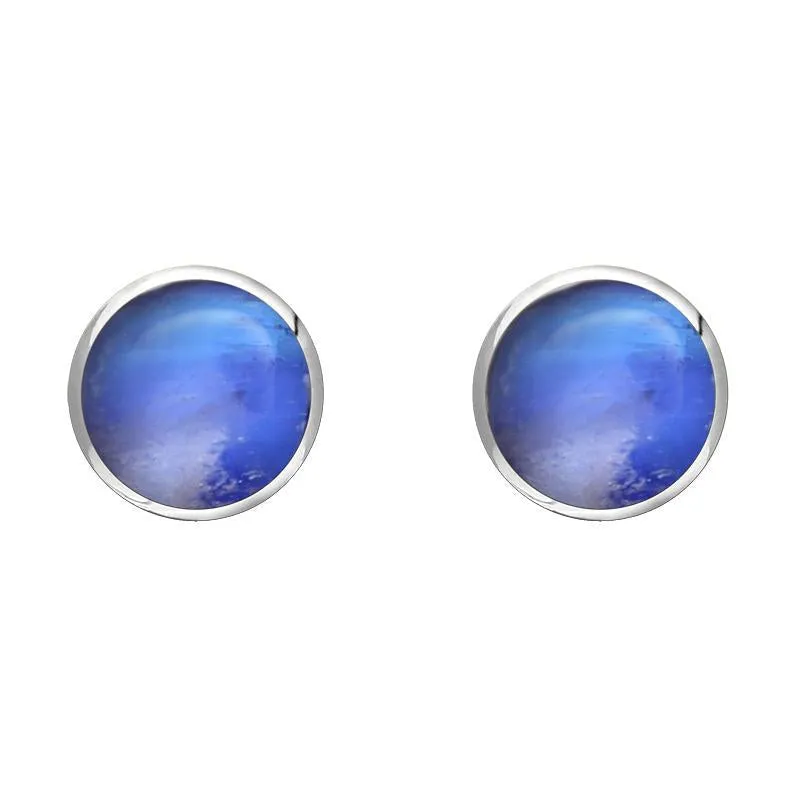 Sterling Silver Moonstone 8mm Classic Large Round Stud Earrings sold by Jura Watches