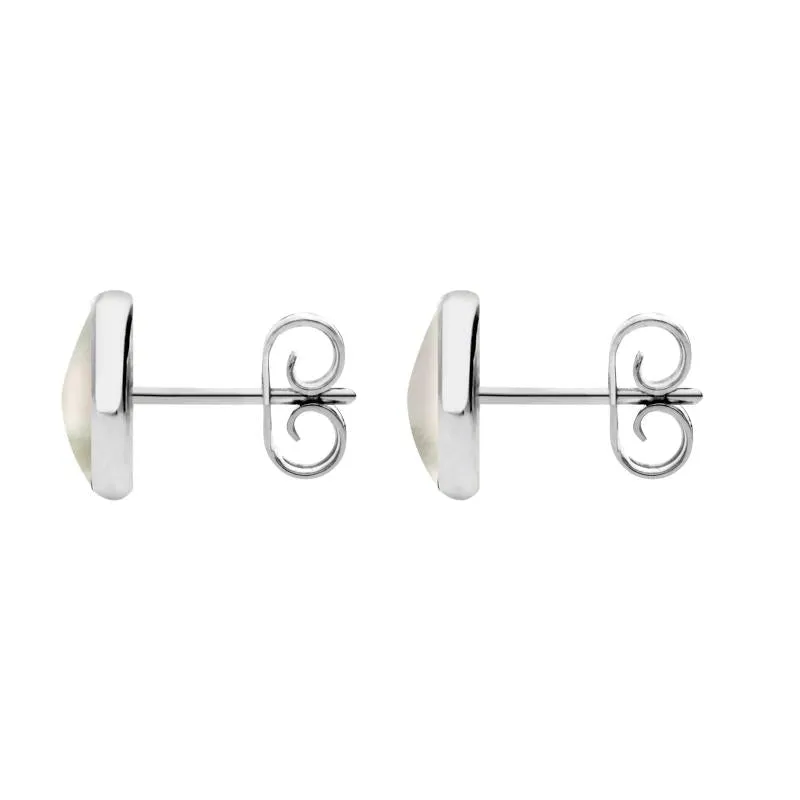 Sterling Silver White Mother of Pearl 8mm Classic Large Round Stud Earrings sold by Jura Watches product image thumbnail 2