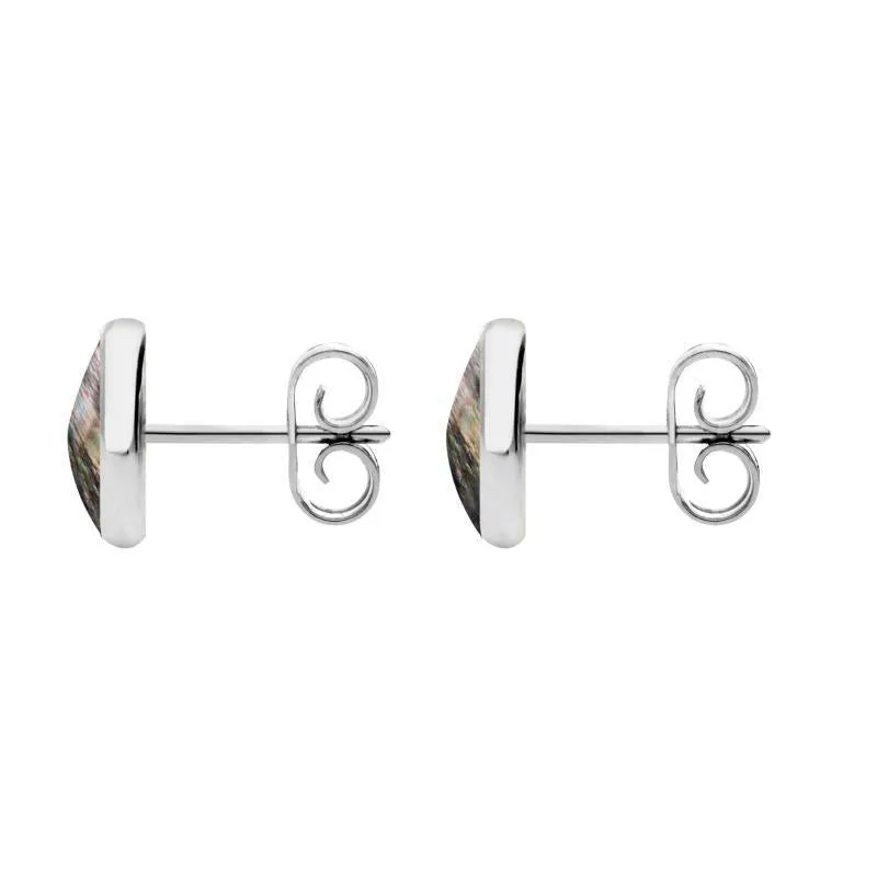 Sterling Silver Dark Mother of Pearl 8mm Classic Large Round Stud Earrings sold by Jura Watches product image thumbnail 2