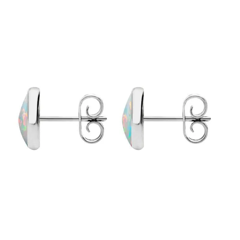 Sterling Silver Opal 8mm Classic Large Round Stud Earrings sold by Jura Watches product image thumbnail 2