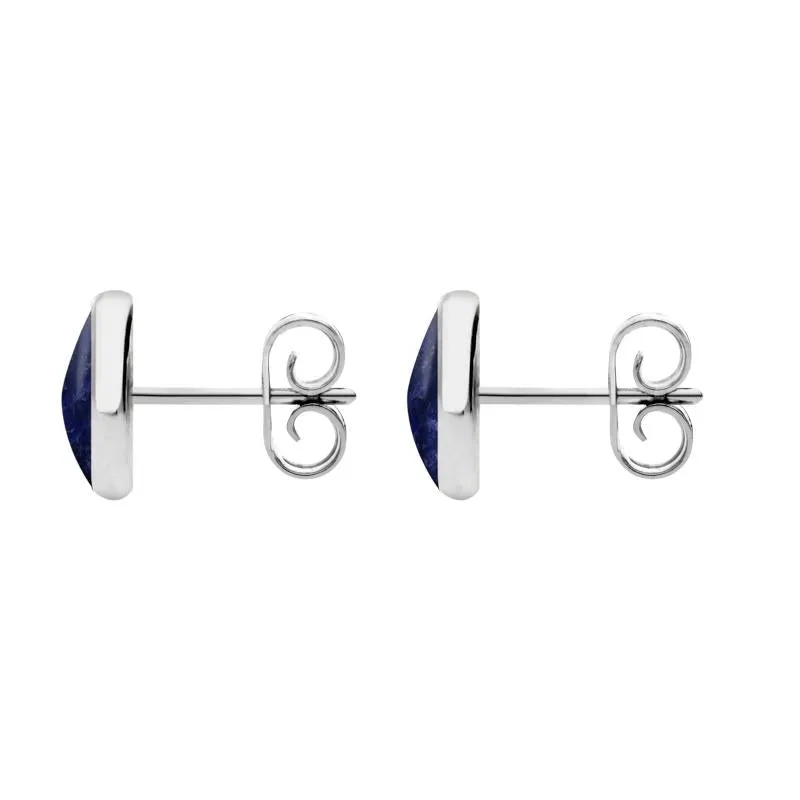 Sterling Silver Sodalite 8mm Classic Large Round Stud Earrings sold by Jura Watches product image thumbnail 2