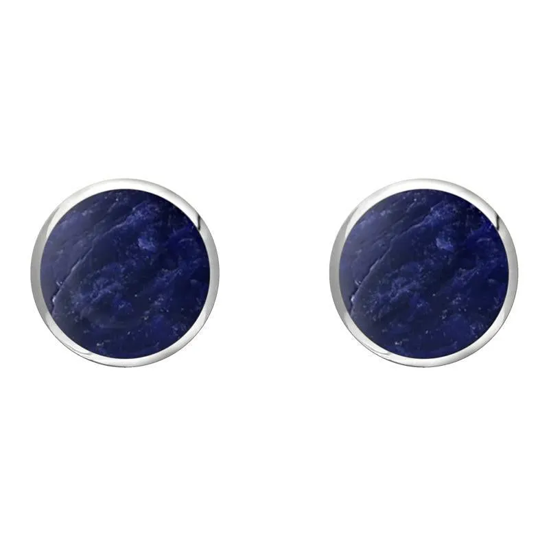 Sterling Silver Sodalite 8mm Classic Large Round Stud Earrings sold by Jura Watches