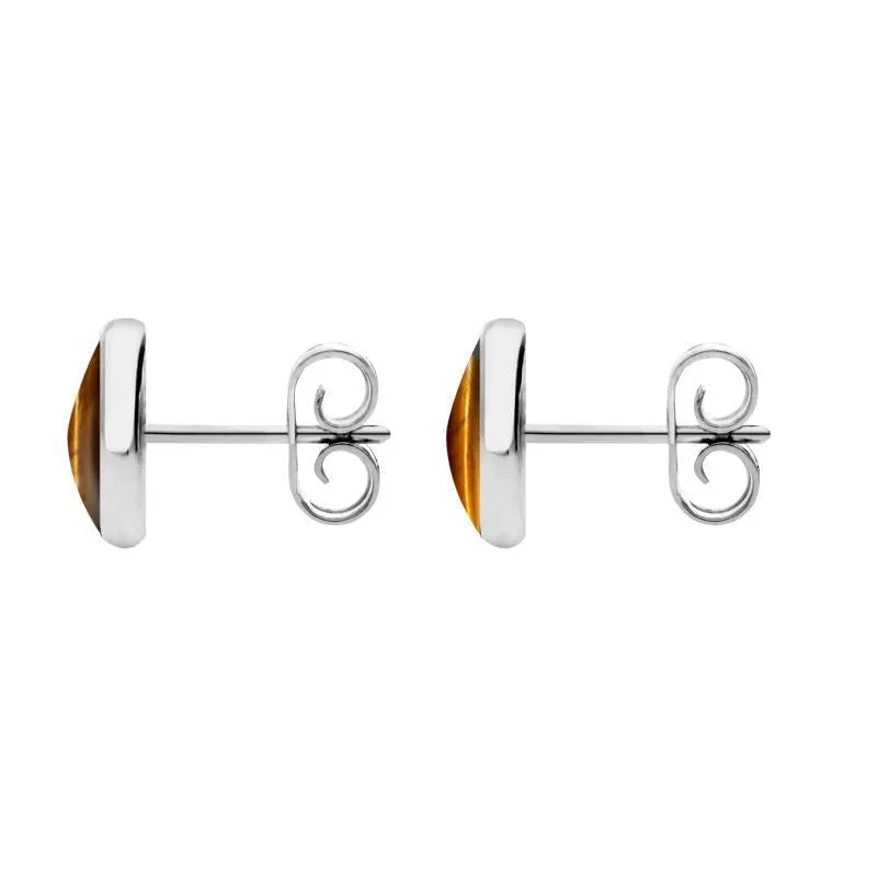 Sterling Silver Tigers Eye 8mm Classic Large Round Stud Earrings sold by Jura Watches product image thumbnail 2