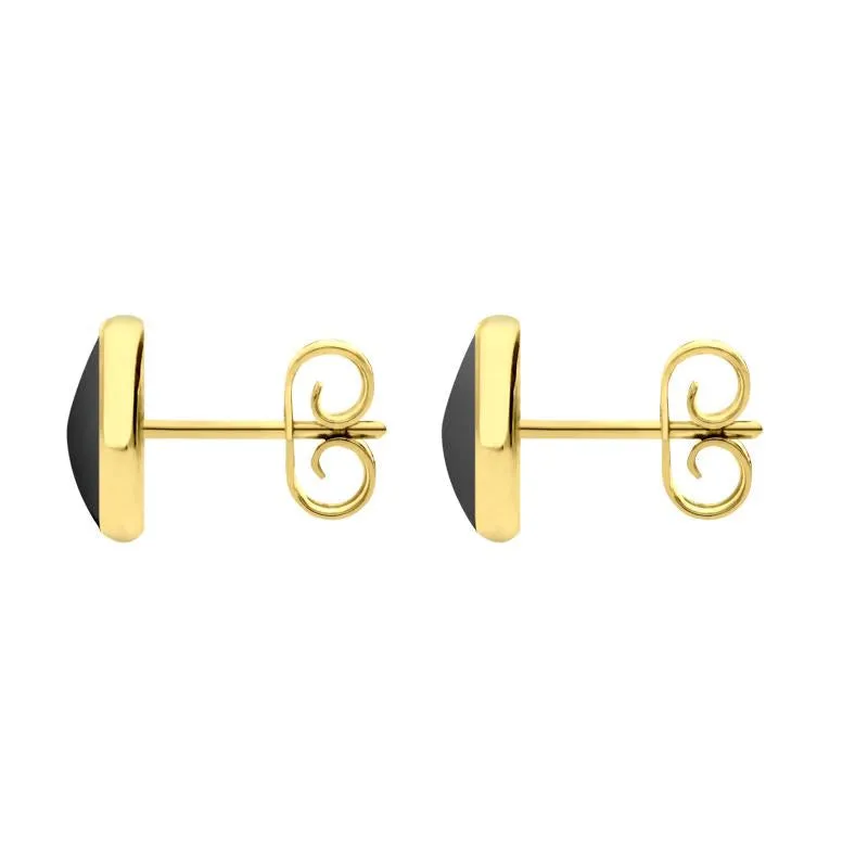 9ct Yellow Gold Hematite 8mm Classic Large Round Stud Earrings sold by Jura Watches product image thumbnail 2