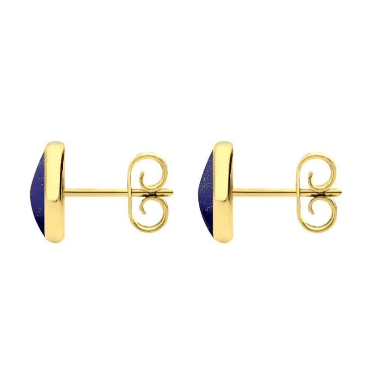 9ct Yellow Gold Lapis Lazuli 8mm Classic Large Round Stud Earrings sold by Jura Watches product image thumbnail 2