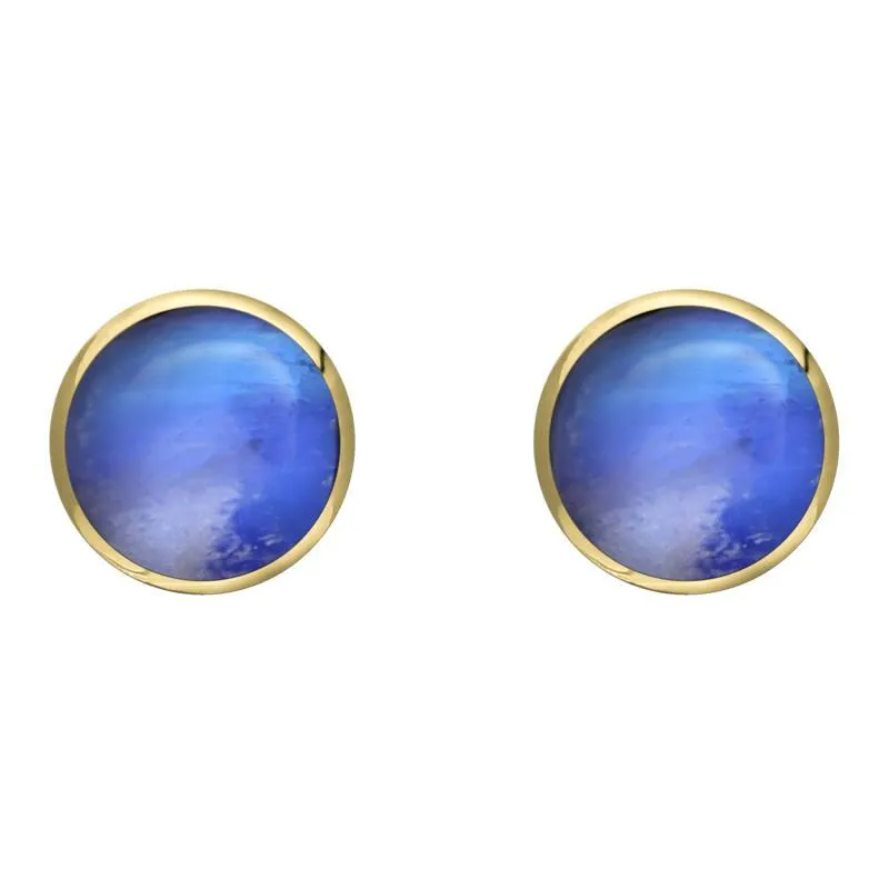 9ct Yellow Gold Moonstone 8mm Classic Large Round Stud Earrings sold by Jura Watches