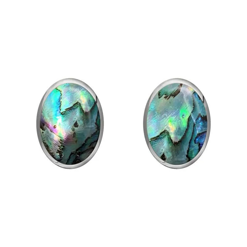Sterling Silver Abalone 7 x 5mm Classic Small Oval Stud Earrings sold by Jura Watches