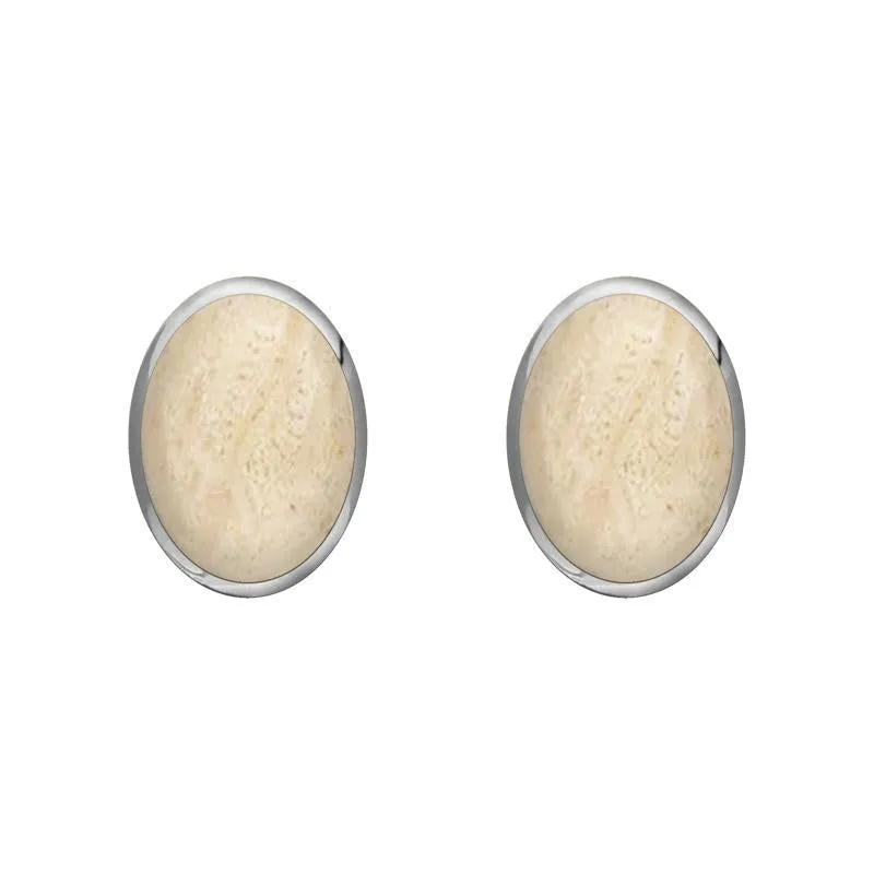 Sterling Silver Coquina 7 x 5mm Classic Small Oval Stud Earrings sold by Jura Watches