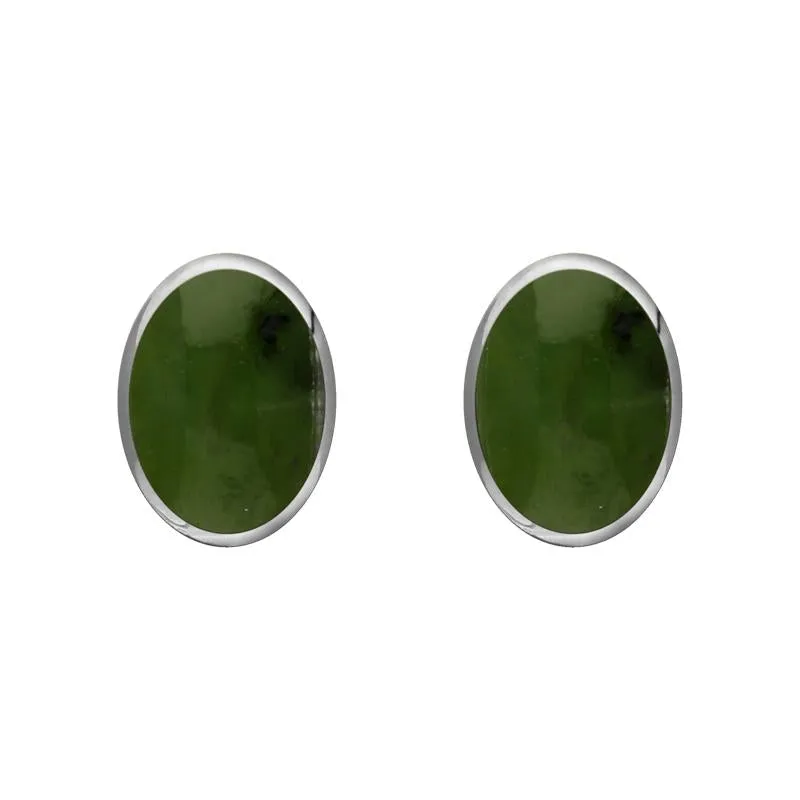 Sterling Silver Jade 7 x 5mm Classic Small Oval Stud Earrings sold by Jura Watches