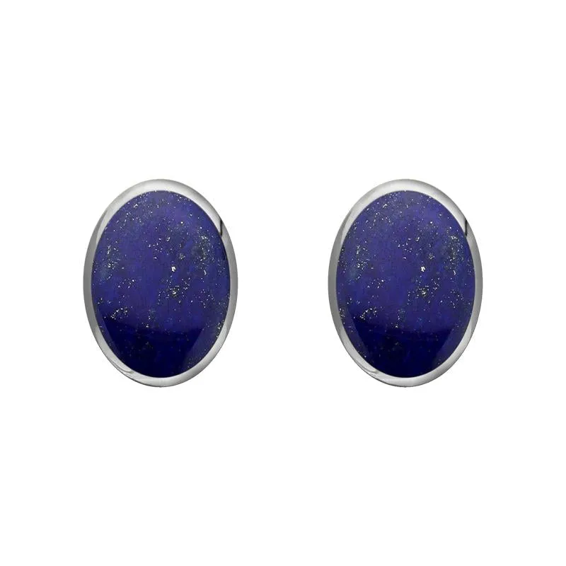 Sterling Silver Lapis Lazuli 7 x 5mm Classic Small Oval Stud Earrings sold by Jura Watches