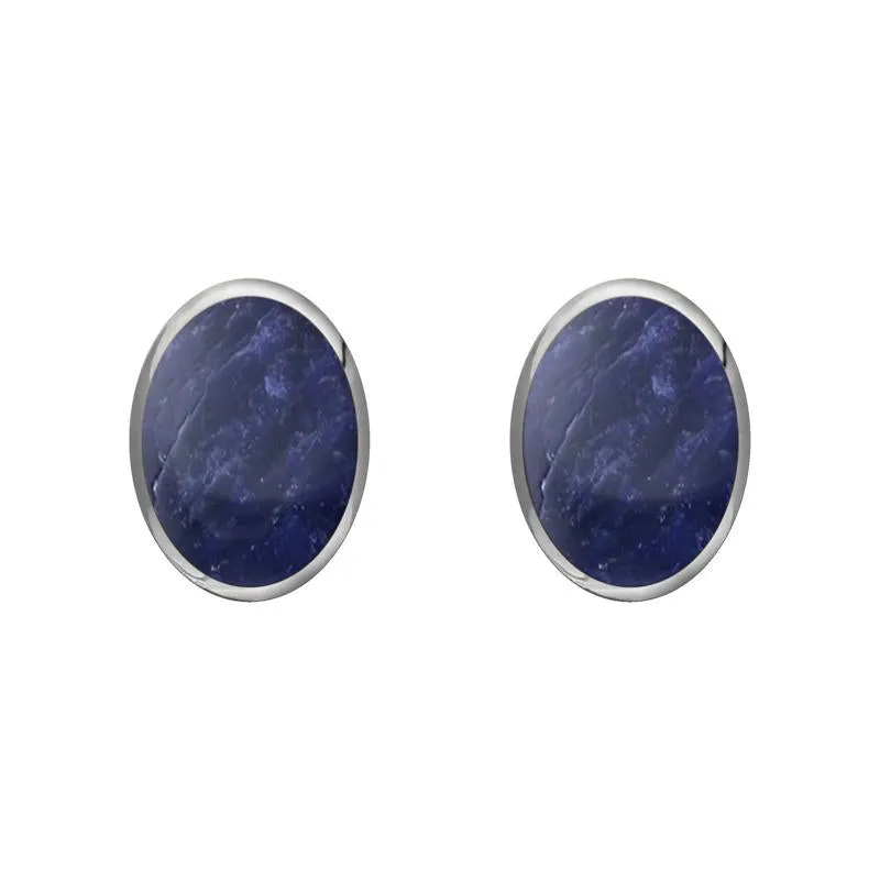 Sterling Silver Sodalite 7 x 5mm Classic Small Oval Stud Earrings sold by Jura Watches