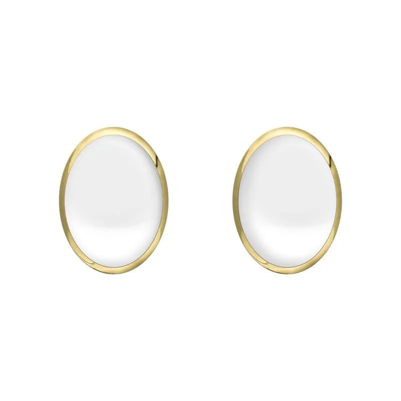 9ct Yellow Gold Bauxite 7 x 5mm Classic Small Oval Stud Earrings sold by Jura Watches