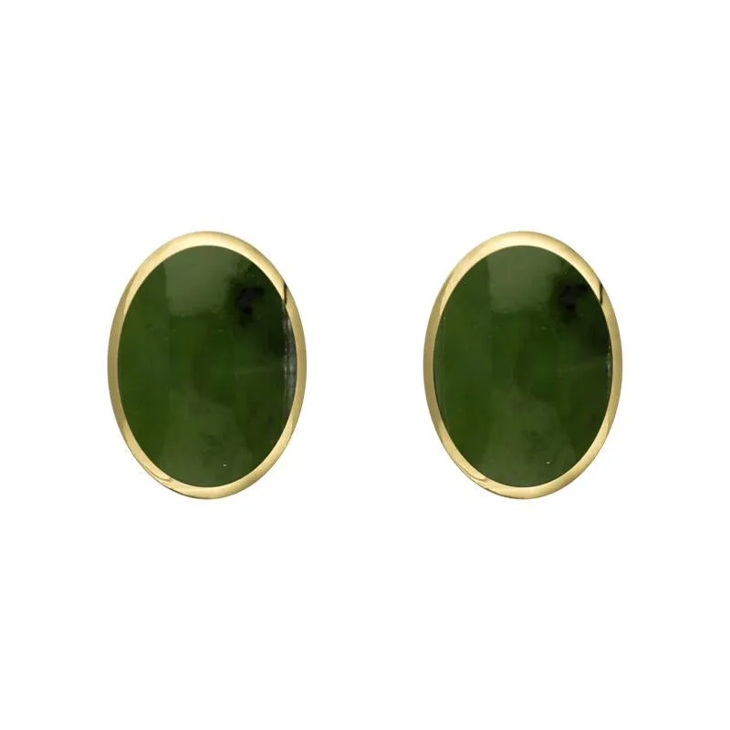 9ct Yellow Gold Jade 7 x 5mm Classic Small Oval Stud Earrings sold by Jura Watches