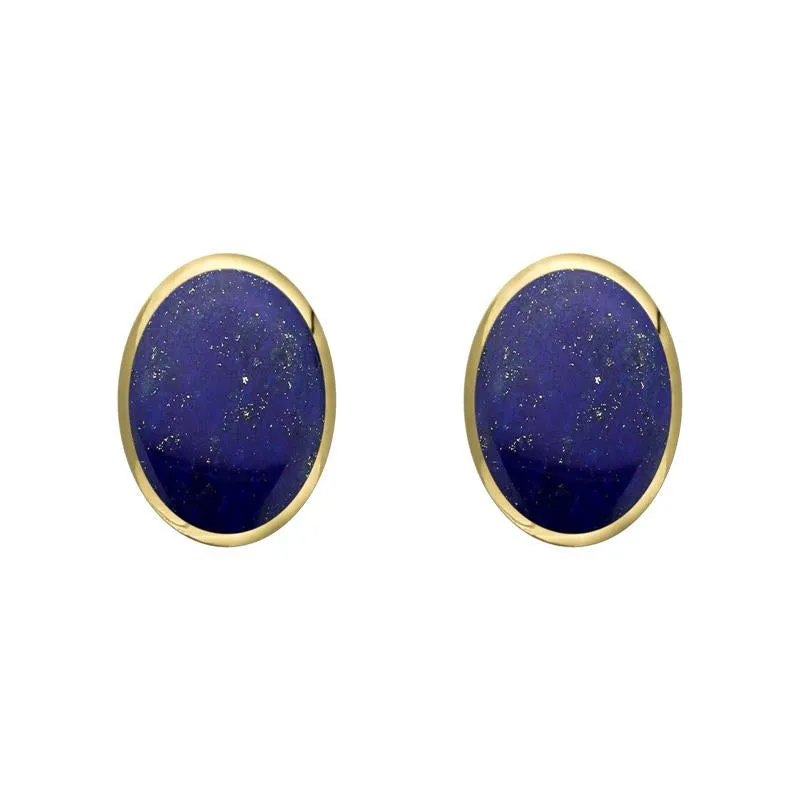 9ct Yellow Gold Lapis Lazuli 7 x 5mm Classic Small Oval Stud Earrings sold by Jura Watches