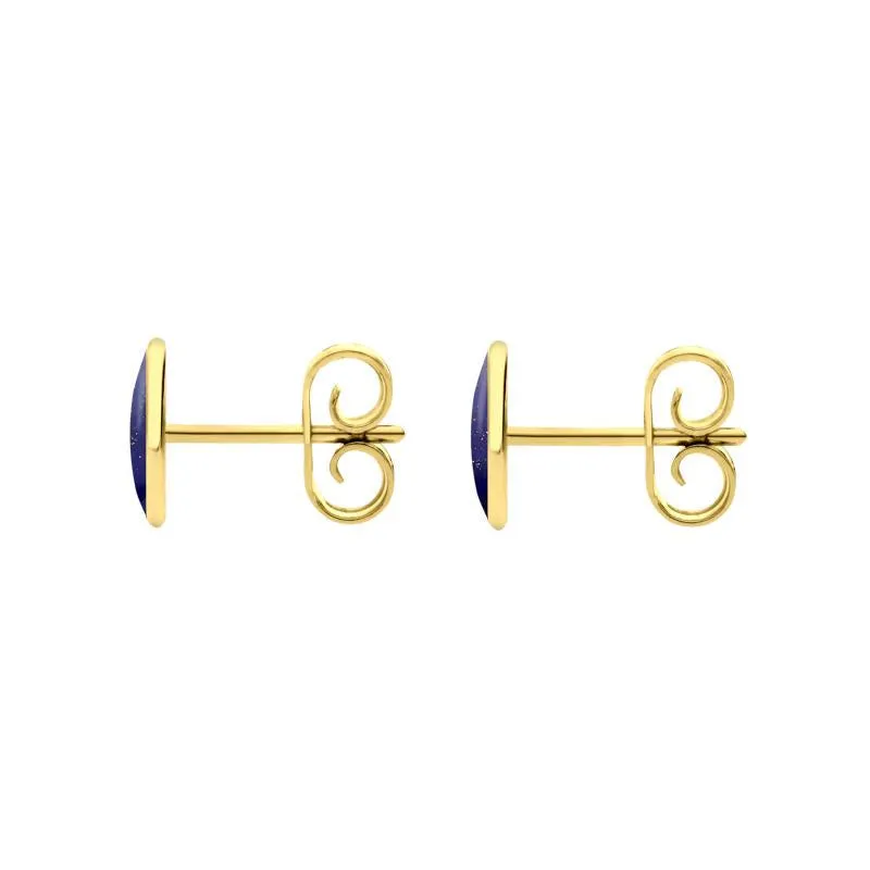 9ct Yellow Gold Lapis Lazuli 7 x 5mm Classic Small Oval Stud Earrings sold by Jura Watches product image thumbnail 2