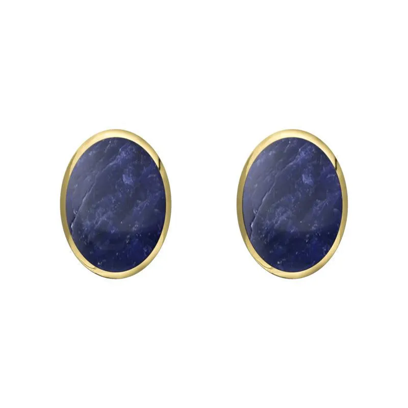 9ct Yellow Gold Sodalite 7 x 5mm Classic Small Oval Stud Earrings sold by Jura Watches